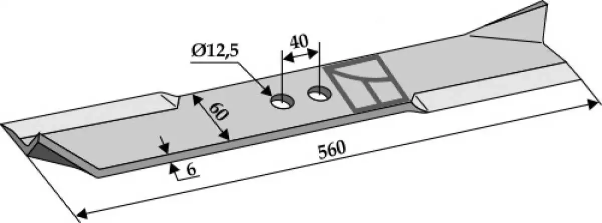 Mähermesser 560mm - rechts